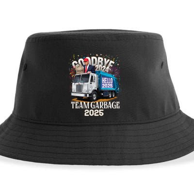 Goodbye 2024 Hello 2025 Happy New Year 2025 Team Garbage Sustainable Bucket Hat