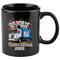 Goodbye 2024 Hello 2025 Happy New Year 2025 Team Garbage 11oz C Handle Ceramic Mug