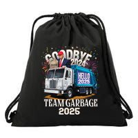 Goodbye 2024 Hello 2025 Happy New Year 2025 Team Garbage Drawstring Bag