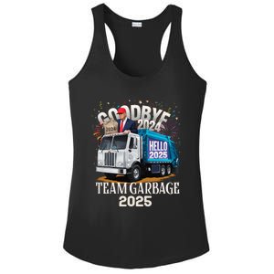 Goodbye 2024 Hello 2025 Happy New Year 2025 Team Garbage Ladies PosiCharge Competitor Racerback Tank