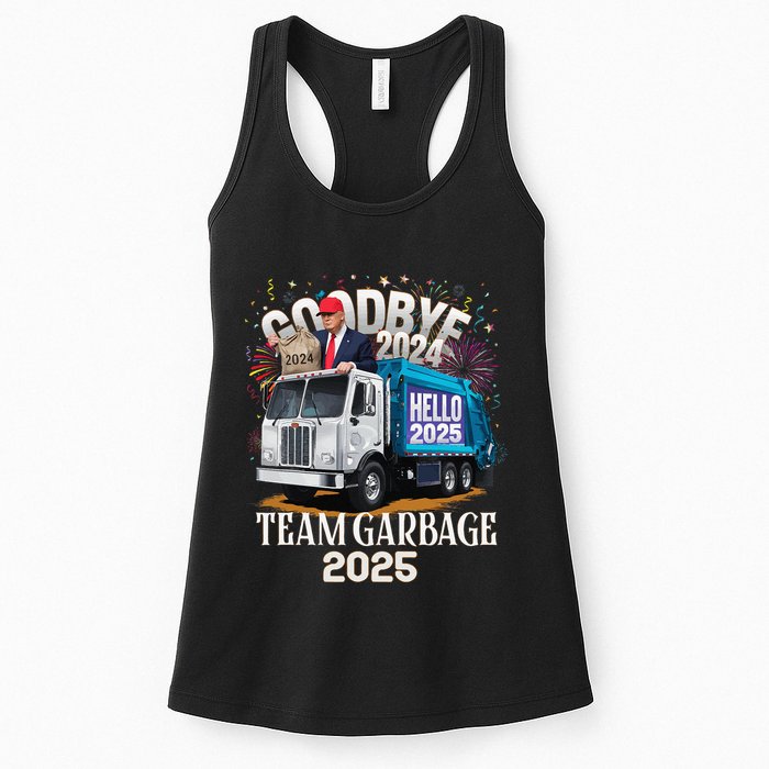 Goodbye 2024 Hello 2025 Happy New Year 2025 Team Garbage Womens Tank Top