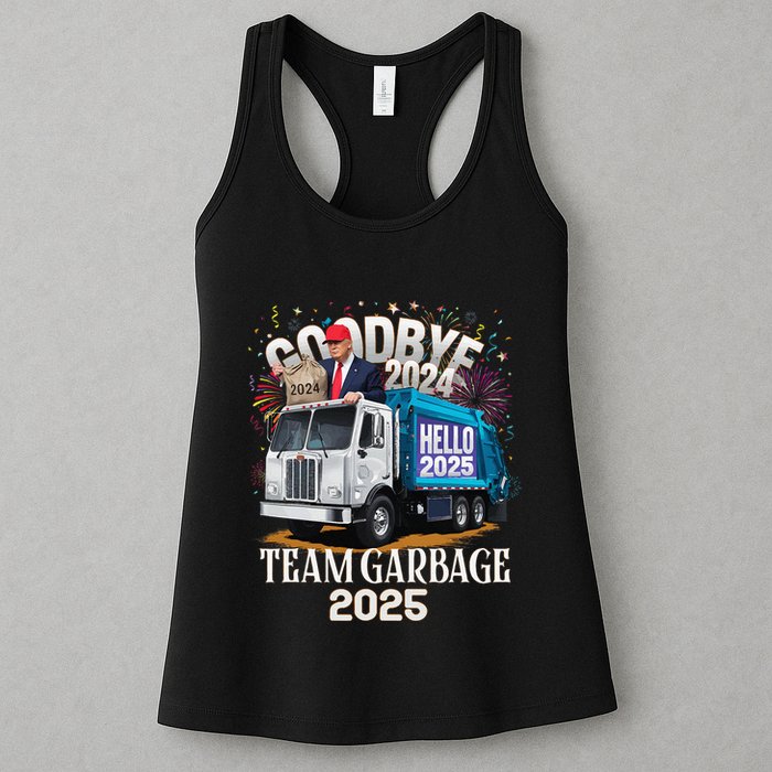 Goodbye 2024 Hello 2025 Happy New Year 2025 Team Garbage Womens Tank Top