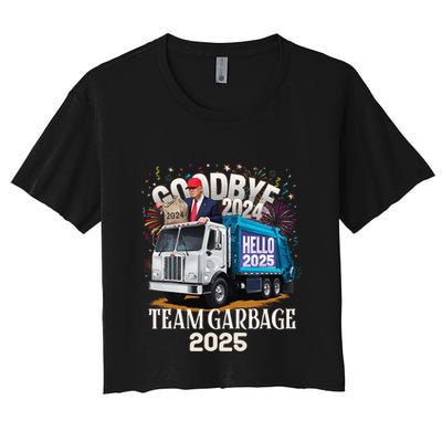 Goodbye 2024 Hello 2025 Happy New Year 2025 Team Garbage Crop Top