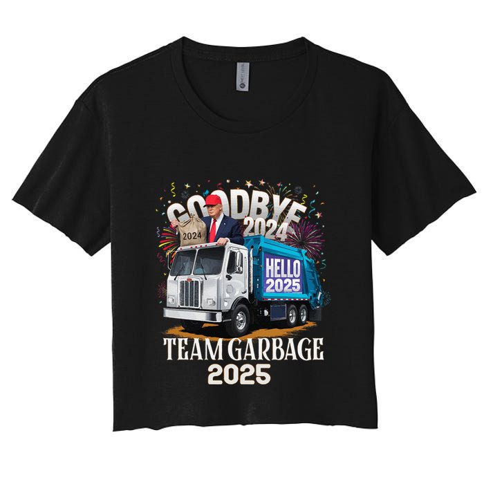 Goodbye 2024 Hello 2025 Happy New Year 2025 Team Garbage Crop Top