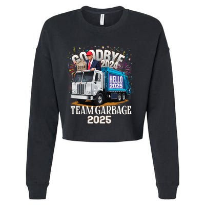 Goodbye 2024 Hello 2025 Happy New Year 2025 Team Garbage Cropped Pullover Crew