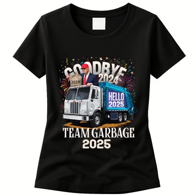 Goodbye 2024 Hello 2025 Happy New Year 2025 Team Garbage Womens T-Shirt