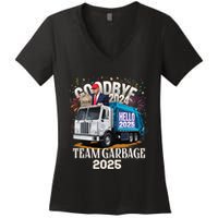 Goodbye 2024 Hello 2025 Happy New Year 2025 Team Garbage Women's V-Neck T-Shirt