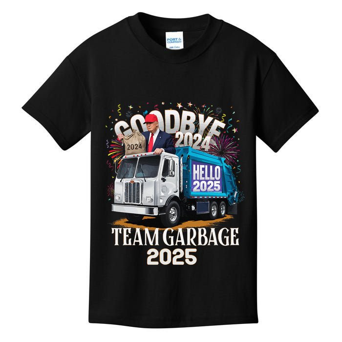 Goodbye 2024 Hello 2025 Happy New Year 2025 Team Garbage Kids T-Shirt