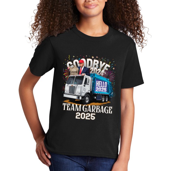 Goodbye 2024 Hello 2025 Happy New Year 2025 Team Garbage Kids T-Shirt