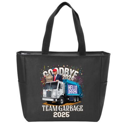Goodbye 2024 Hello 2025 Happy New Year 2025 Team Garbage Zip Tote Bag