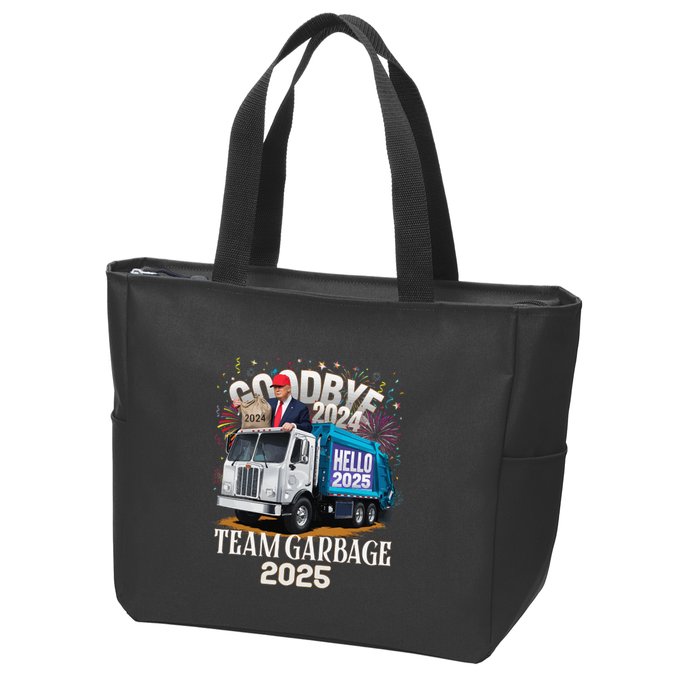 Goodbye 2024 Hello 2025 Happy New Year 2025 Team Garbage Zip Tote Bag