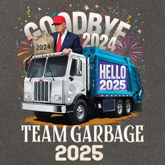 Goodbye 2024 Hello 2025 Happy New Year 2025 Team Garbage Cotton Canvas Backpack