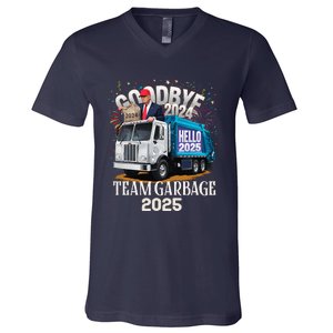 Goodbye 2024 Hello 2025 Happy New Year 2025 Team Garbage V-Neck T-Shirt