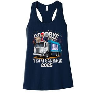 Goodbye 2024 Hello 2025 Happy New Year 2025 Team Garbage Women's Racerback Tank