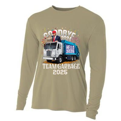 Goodbye 2024 Hello 2025 Happy New Year 2025 Team Garbage Cooling Performance Long Sleeve Crew