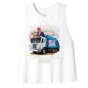 Goodbye 2024 Hello 2025 Happy New Year 2025 Team Garbage Women's Racerback Cropped Tank