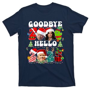 Goodbye 2024 Hello 2025 Funny Christmas Trump Happy New Year T-Shirt