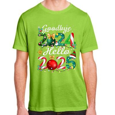 Goodbye 2024 Hello 2025 Merry Christmas Happy New Year 2025 Adult ChromaSoft Performance T-Shirt