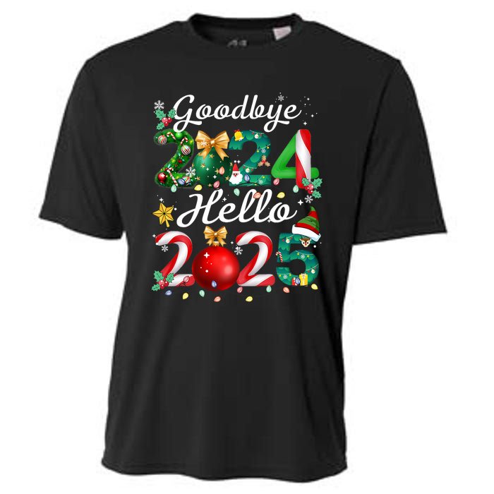 Goodbye 2024 Hello 2025 Merry Christmas Happy New Year 2025 Cooling Performance Crew T-Shirt