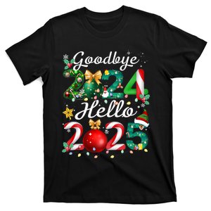 Goodbye 2024 Hello 2025 Merry Christmas Happy New Year 2025 T-Shirt