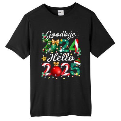 Goodbye 2024 Hello 2025 Merry Christmas Happy New Year 2025 Tall Fusion ChromaSoft Performance T-Shirt