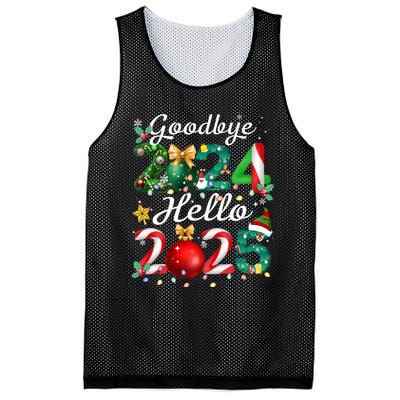 Goodbye 2024 Hello 2025 Merry Christmas Happy New Year 2025 Mesh Reversible Basketball Jersey Tank