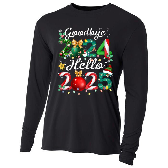 Goodbye 2024 Hello 2025 Merry Christmas Happy New Year 2025 Cooling Performance Long Sleeve Crew