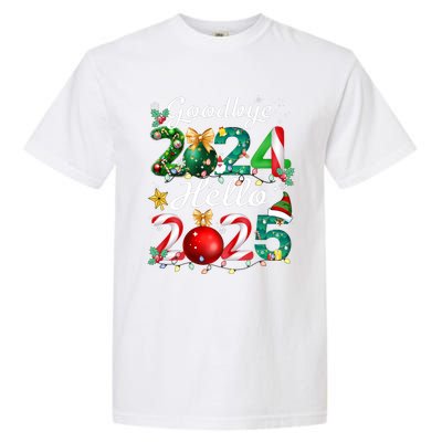 Goodbye 2024 Hello 2025 Merry Christmas Happy New Year 2025 Garment-Dyed Heavyweight T-Shirt