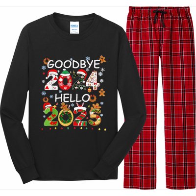 Goodbye 2024 Hello 2025 Happy New Year 2025 New YearS Eve Long Sleeve Pajama Set