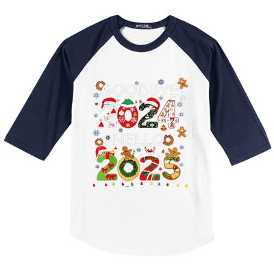 Goodbye 2024 Hello 2025 Happy New Year 2025 New YearS Eve Baseball Sleeve Shirt