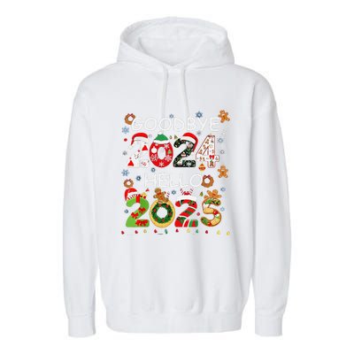 Goodbye 2024 Hello 2025 Happy New Year 2025 New YearS Eve Garment-Dyed Fleece Hoodie