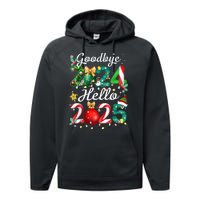 Goodbye 2024 Hello 2025 Merry Christmas Happy New Year 2025 Gift Performance Fleece Hoodie