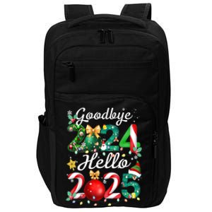 Goodbye 2024 Hello 2025 Merry Christmas Happy New Year 2025 Gift Impact Tech Backpack