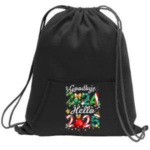 Goodbye 2024 Hello 2025 Merry Christmas Happy New Year 2025 Gift Sweatshirt Cinch Pack Bag