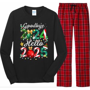 Goodbye 2024 Hello 2025 Merry Christmas Happy New Year 2025 Gift Long Sleeve Pajama Set