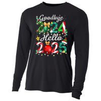 Goodbye 2024 Hello 2025 Merry Christmas Happy New Year 2025 Gift Cooling Performance Long Sleeve Crew