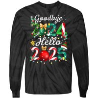 Goodbye 2024 Hello 2025 Merry Christmas Happy New Year 2025 Gift Tie-Dye Long Sleeve Shirt