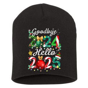 Goodbye 2024 Hello 2025 Merry Christmas Happy New Year 2025 Gift Short Acrylic Beanie