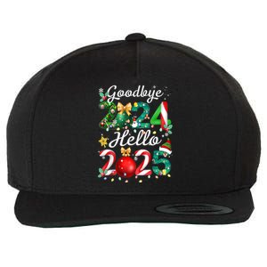 Goodbye 2024 Hello 2025 Merry Christmas Happy New Year 2025 Gift Wool Snapback Cap