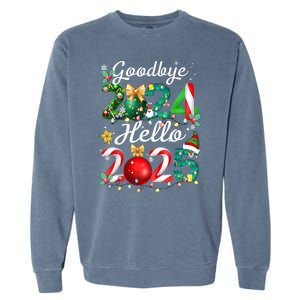 Goodbye 2024 Hello 2025 Merry Christmas Happy New Year 2025 Gift Garment-Dyed Sweatshirt