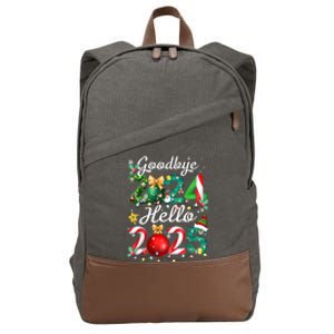 Goodbye 2024 Hello 2025 Merry Christmas Happy New Year 2025 Gift Cotton Canvas Backpack