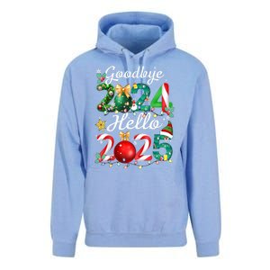 Goodbye 2024 Hello 2025 Merry Christmas Happy New Year 2025 Gift Unisex Surf Hoodie