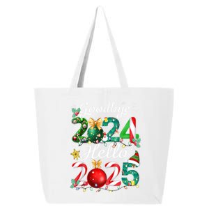 Goodbye 2024 Hello 2025 Merry Christmas Happy New Year 2025 Gift 25L Jumbo Tote