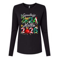 Goodbye 2024 Hello 2025 Merry Christmas Happy New Year 2025 Womens Cotton Relaxed Long Sleeve T-Shirt