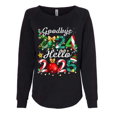 Goodbye 2024 Hello 2025 Merry Christmas Happy New Year 2025 Womens California Wash Sweatshirt