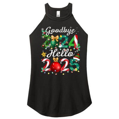 Goodbye 2024 Hello 2025 Merry Christmas Happy New Year 2025 Women's Perfect Tri Rocker Tank