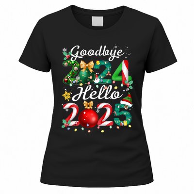 Goodbye 2024 Hello 2025 Merry Christmas Happy New Year 2025 Women's T-Shirt