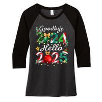 Goodbye 2024 Hello 2025 Merry Christmas Happy New Year 2025 Women's Tri-Blend 3/4-Sleeve Raglan Shirt