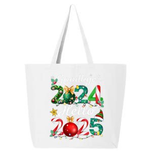 Goodbye 2024 Hello 2025 Merry Christmas Happy New Year 2025 25L Jumbo Tote