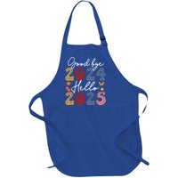 Goodbye 2024 Hello 2025 Merry Christmas Happy New Year 2025 Cute Gift Full-Length Apron With Pockets